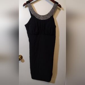 Scarlett Nite Black and Silver Embellished Bustier Mini Dress